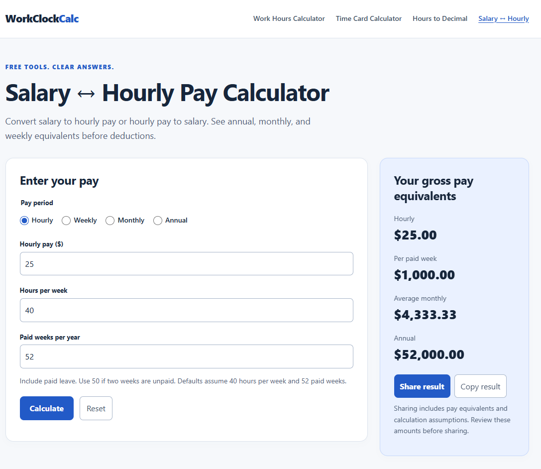 WorkClockCalc screenshot 3